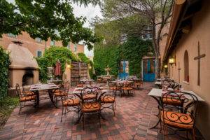 Market Steer Steakhouse's patio at St. Francis Hotel in Santa Fe, New Mexico