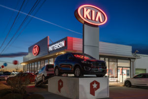 Commercial photo of Patterson KIA storefront in Wichita Falls, TX