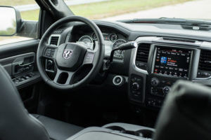 Commercial photo of interior of 2018 RAM Power Wagon shot for Patterson Dodge in Wichita Falls, TX