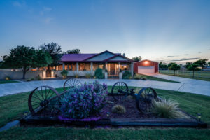 Twilight image of real estate / farm & ranch listing in Wichita Falls, TX