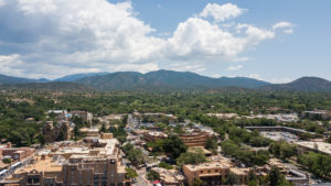 Aerial image of Santa Fe, New Mexico