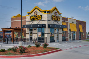 Commercial exterior image of Golden Chick for local architecture firm in Wichita Falls, TX