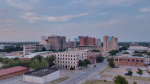 Drone image of downtown Wichita Falls, TX