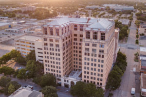Aerial image of the Hamilton Building in downtown Wichita Falls, TX