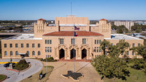 Aerial image of Memorial Auditorium in Wichita Falls, TX