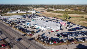 Aerial photograph of Patterson Dodge Chrysler Jeep Ram & Fiat in Wichita Falls, TX