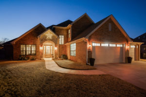 A house at night in Wichita Falls, TX - photographed for a real estate photography listing in Texas