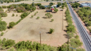 Aerial image of a the back lot of a home off Seymour Hwy in Wichita Falls, TX